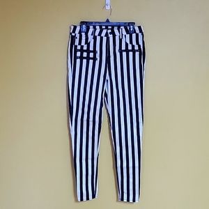 Hot topic Blackheart stingerette black and white striped pants